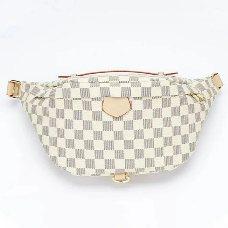 BUTIED Fashion Sling Pack Waist Bag Checkered Waistpack Belt Bag PU Leather Pouch Shoulder Bum Ba... | Walmart (US)