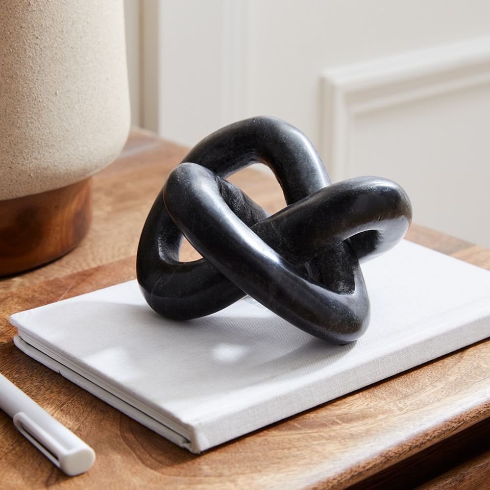 Black Marble Knot Decorative Object | West Elm (US)