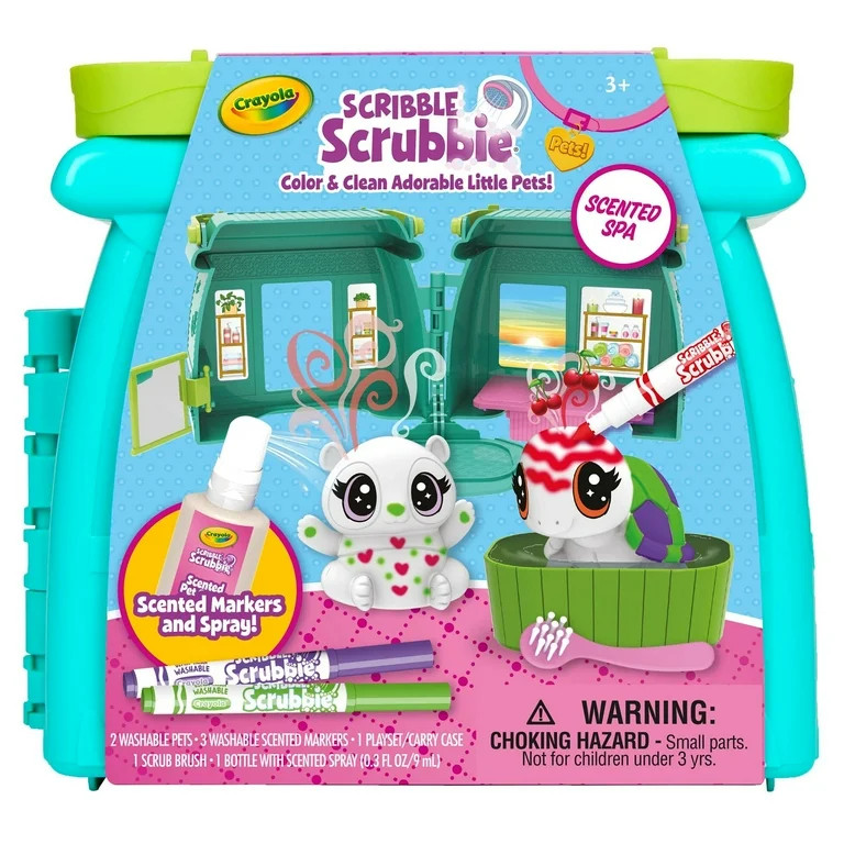 Crayola Scribble Scrubbie Pets Scented Spa Playset, Art Kit, Beginner Child - Walmart.com | Walmart (US)