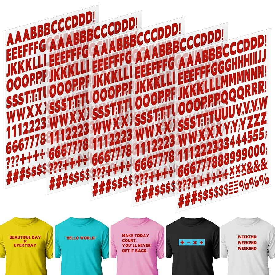5 Sheets 830 Pieces Iron on Letters and Numbers for Clothing, 1 Inch Iron on Vinyl Letters with A... | Amazon (US)