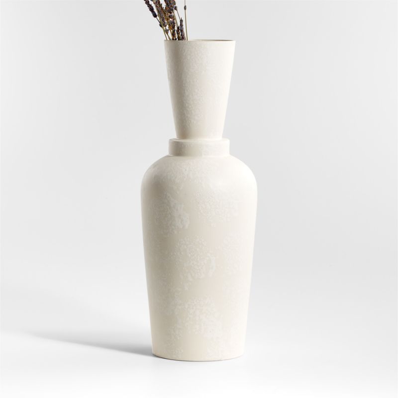 Warrick Funnel Neck White Vase 20" + Reviews | Crate & Barrel | Crate & Barrel