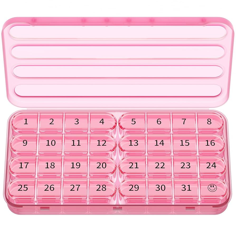 Zoksi Monthly Pill Box Organiser 1 Time a Day,30 Day Tablet Organizer,One Month Medicine Storage ... | Amazon (UK)