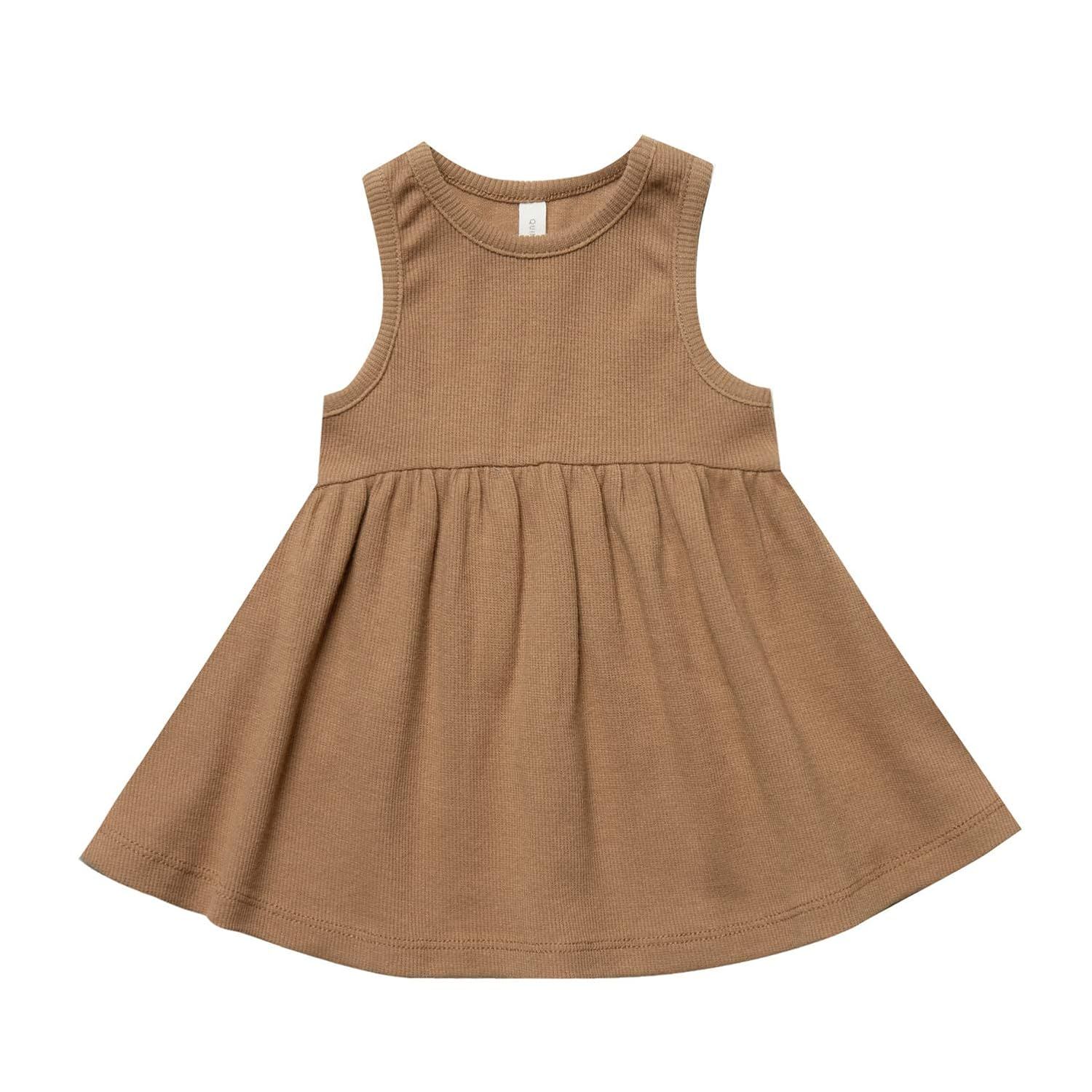Quincy Mae Copper 3-6 Months Ribbed Tank Dress | Amazon (US)
