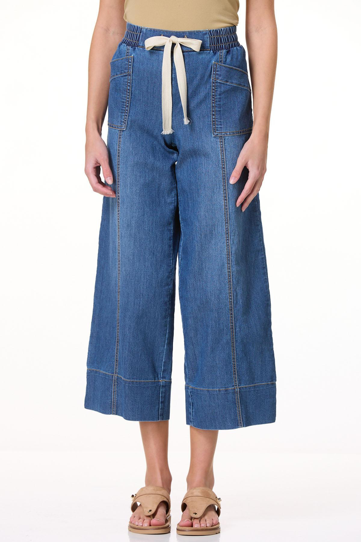 Cropped Pull-0n Drawstring Jeans | Cato Fashions