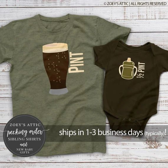 Pint Half Pint Matching T-shirts  Dad Baby Father Son - Etsy | Etsy (US)
