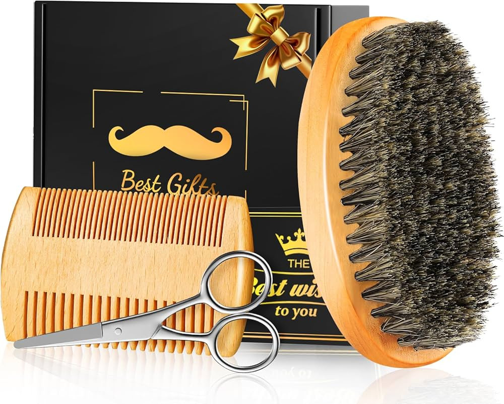 Beard Brush Beard Comb Set for Men Dad Husband: Father's Day Dad Gifts from Daughter Wife, Beard ... | Amazon (US)