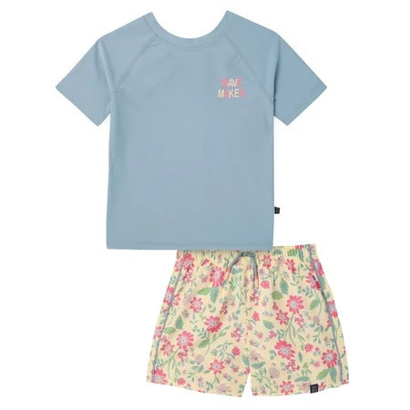 Modern Moments by Gerber Baby and Toddler Boy Short- Sleeve Rash Guard and Trunk Set, 2-Piece, Sizes 0/3M-5T | Walmart (US)