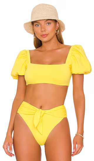 Calista Bikini Top in Yellow | Revolve Clothing (Global)