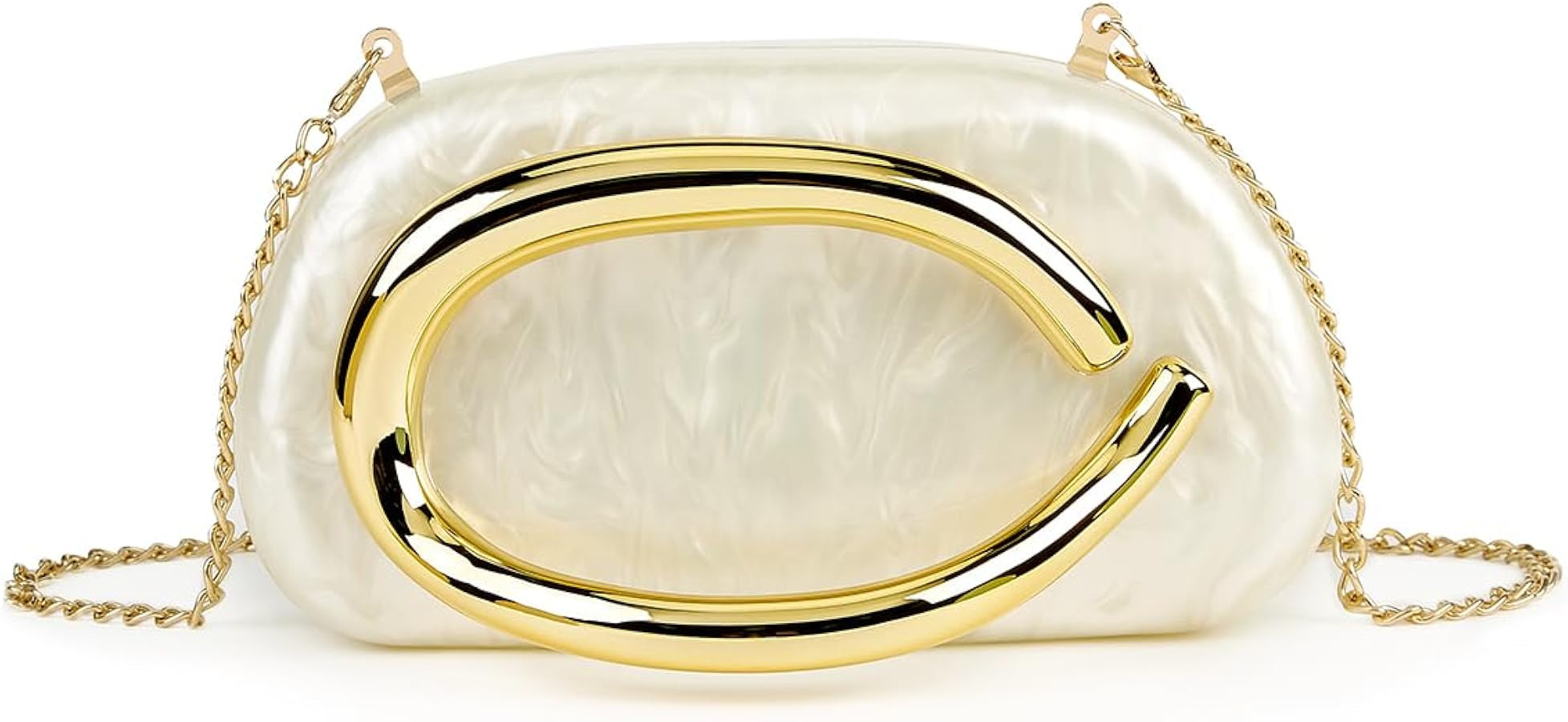 Bolso de mano de acrílico para mujer, bolso de noche con asa de metal, caja de moda, bolso cruza... | Amazon (US)