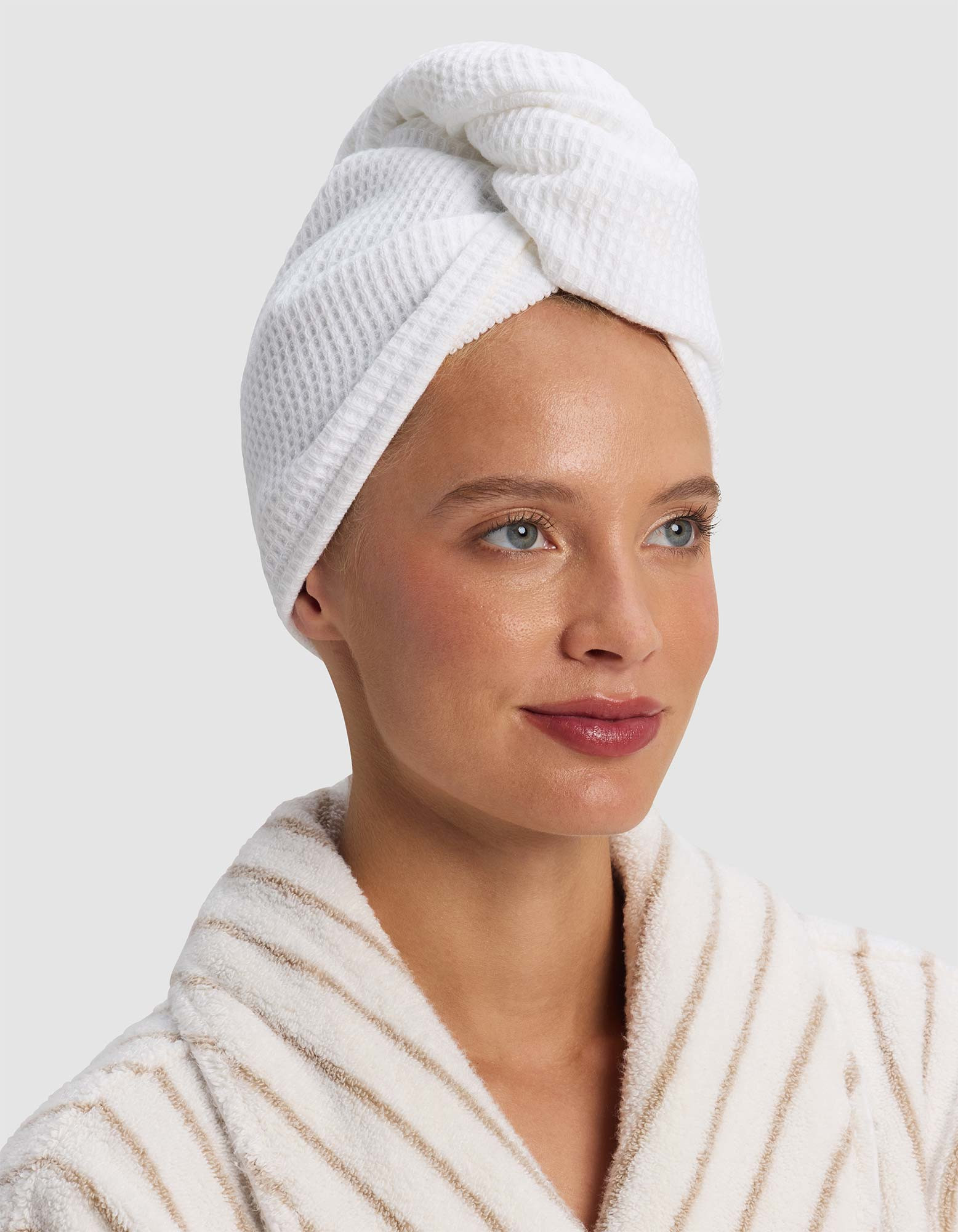 Waffle Hair Towel in White - Cozy Earth | Cozy Earth