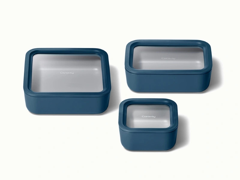 Non-Stick Ceramic-Coated Large Glass Container | Food Storage Container | BPA-Free | Caraway | Caraway