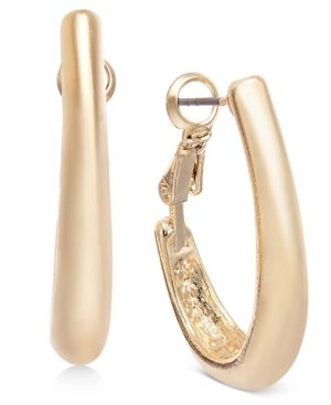 Charter Club Gold-Tone Medium Tapered Hoop Earrings, 1.25", Created for Macy's | Macys (US)