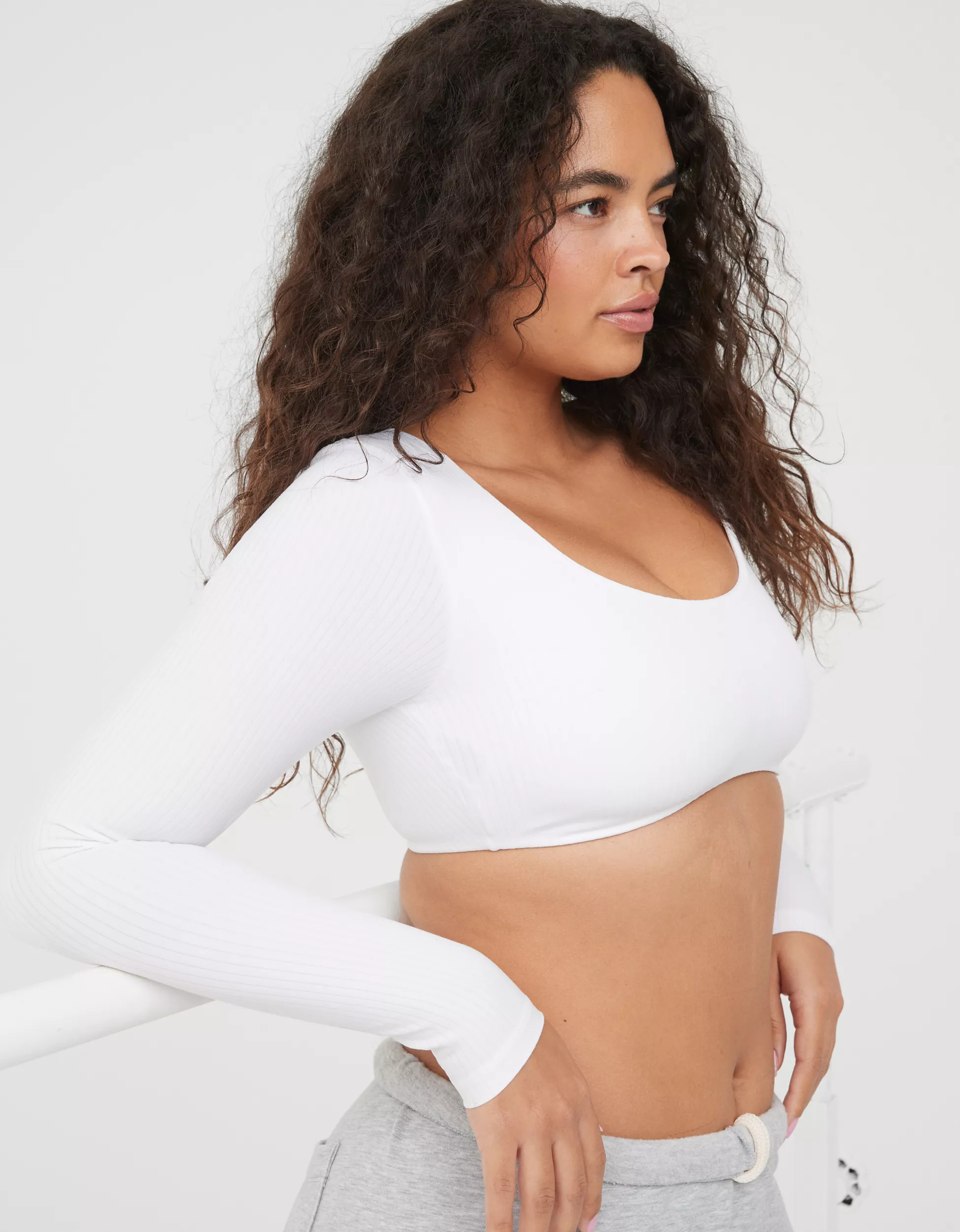 OFFLINE By Aerie Real Me Super Cropped Long Sleeve T-Shirt | Aerie
