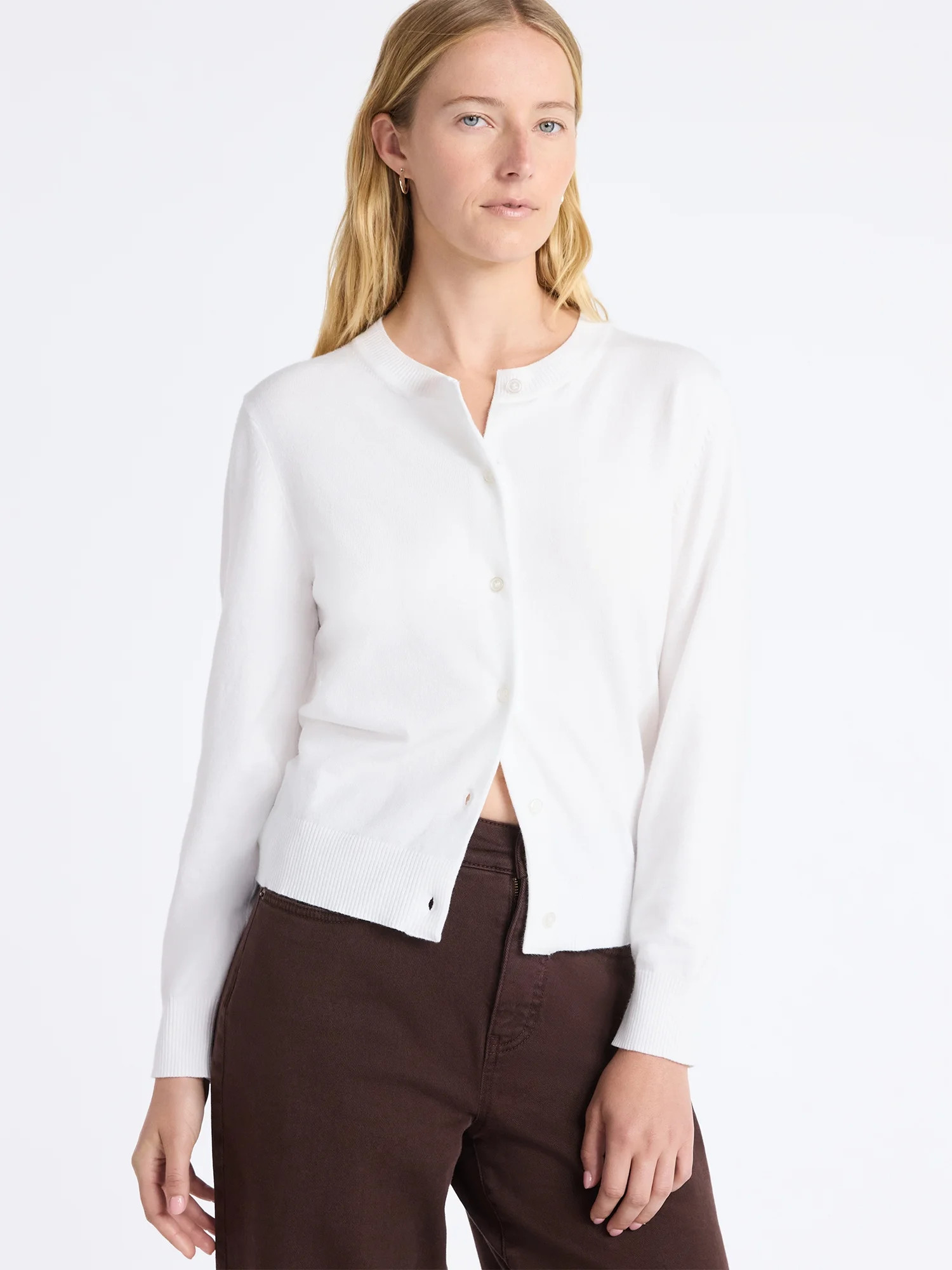 Free Assembly Women's and Women's Plus Classic Cozy Yarn Cardigan Sweater, Midweight, Sizes XS-4X... | Walmart (US)