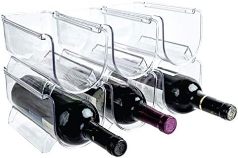 Homeries Wine & Water Bottle Organizer Holder Stackable Wine Rack for Kitchen Countertops, Table ... | Amazon (US)