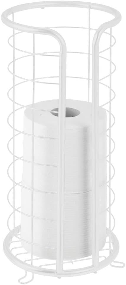 mDesign Metal Free Standing Toilet Paper Organizer Stand, 3 Rolls of Jumbo Toilet Tissue Storage,... | Amazon (US)