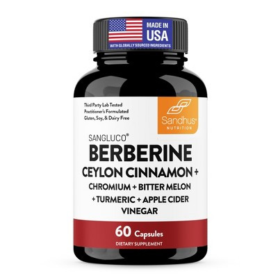 Blood Sugar Complex Supplement Supports Healthy Blood Sugar Levels Already Within Normal Range With Berberine Cinnamon Apple Cider Vinegar, 60 Count | Target