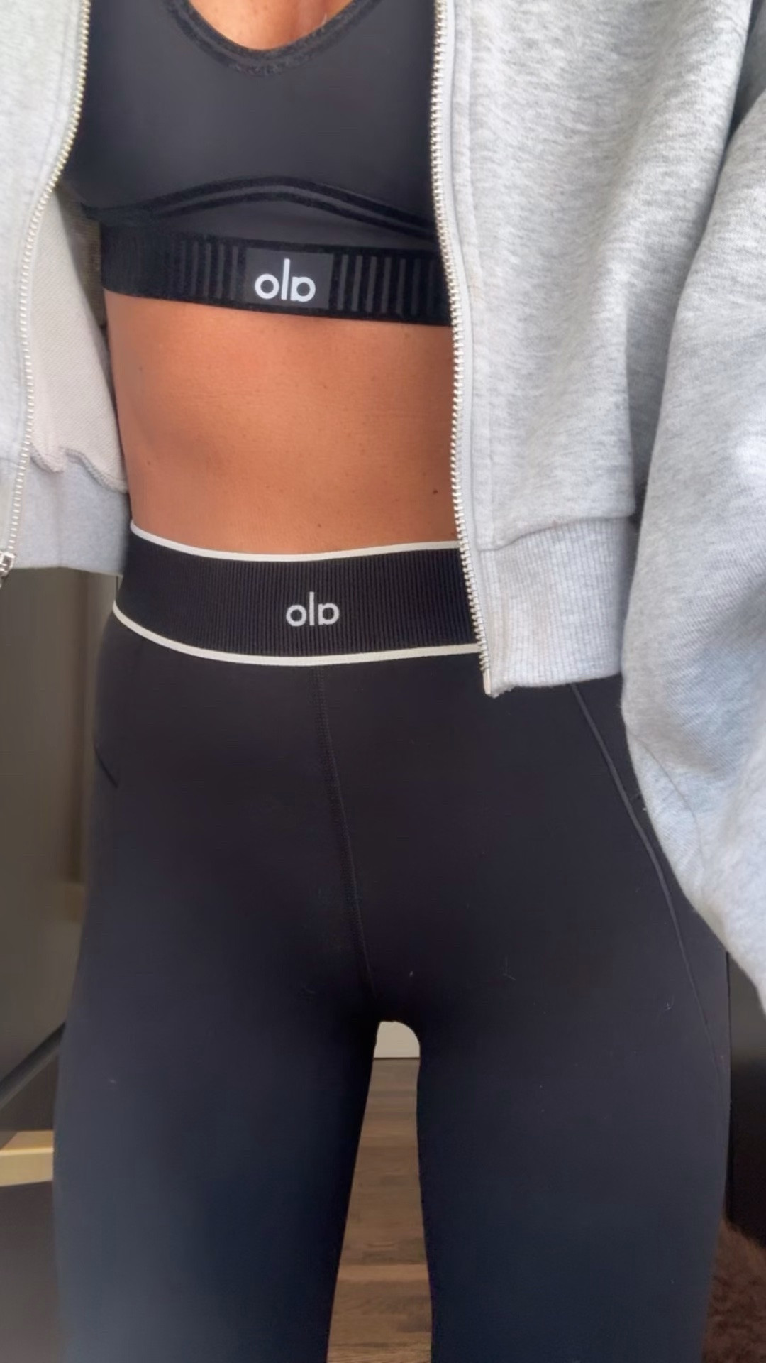 Medium sports bra
Medium capri
Large hoodie

#LTKActive #LTKOver40 #LTKTall