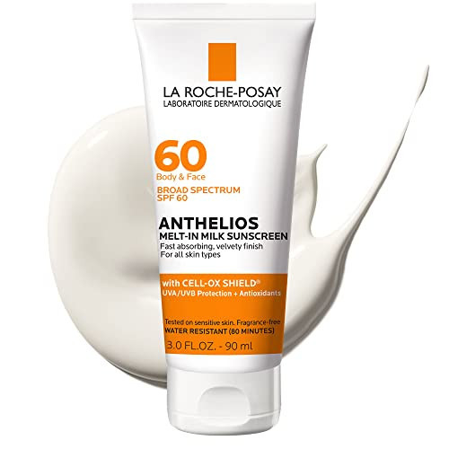 La Roche-Posay Anthelios Melt-In Milk Sunscreen SPF 60, Sunscreen For Body & Face, Broad Spectrum SPF + Antioxidants, Oil Free, Lightweight & Fast Absorbing, Oxybenzone Free | Amazon (US)