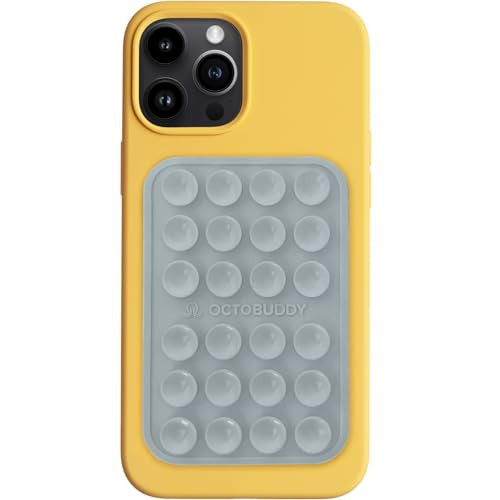 OCTOBUDDY MAX Silicone Suction Phone Case Adhesive Mount - Hands-Free, Strong Grip Holder for Selfies and Videos - Durable, Easy to Use - iPhone and Android Compatible - 2.6″ x 3.9″, Ultimate Grey | Amazon (US)