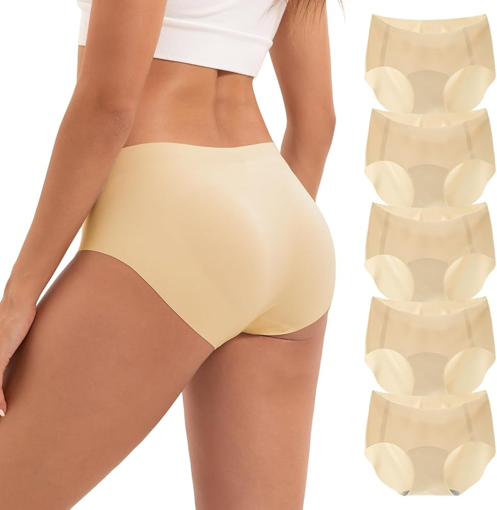 INNERSY Women's Seamless Underwear No Show Invisible Lightweight Hipster Panties 5-Pack | Amazon (US)