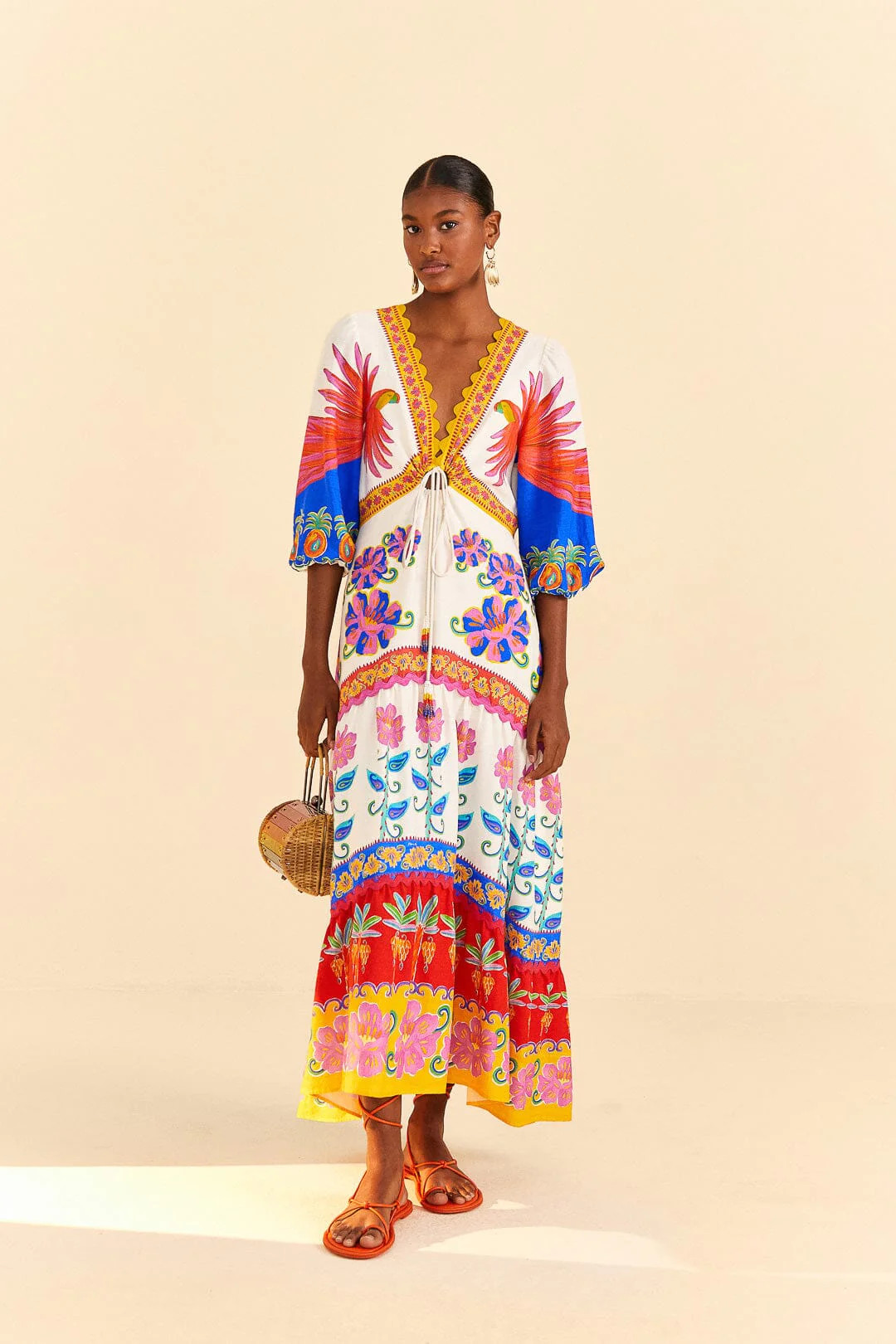 Off-White Vivid Garden Maxi Dress | FarmRio (US)