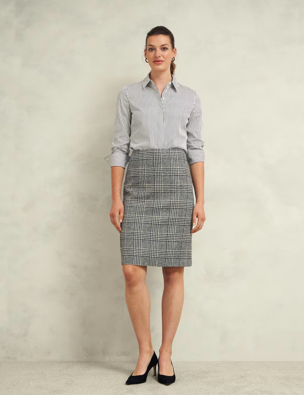 Pure Wool Checked Mini Pencil Skirt | Marks & Spencer (UK)