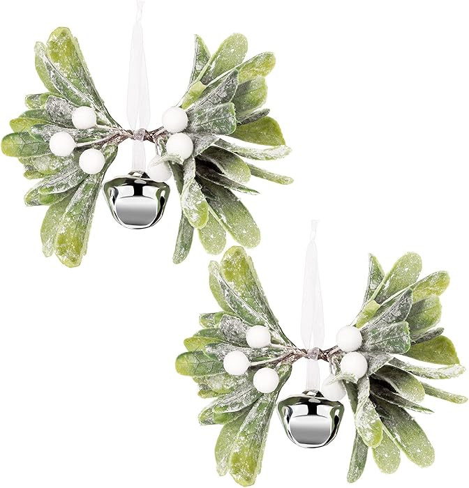 WILLBOND Christmas Mistletoe Bells Mistletoe Balls Holiday Artificial Balls Kissing Ball Ornament... | Amazon (US)