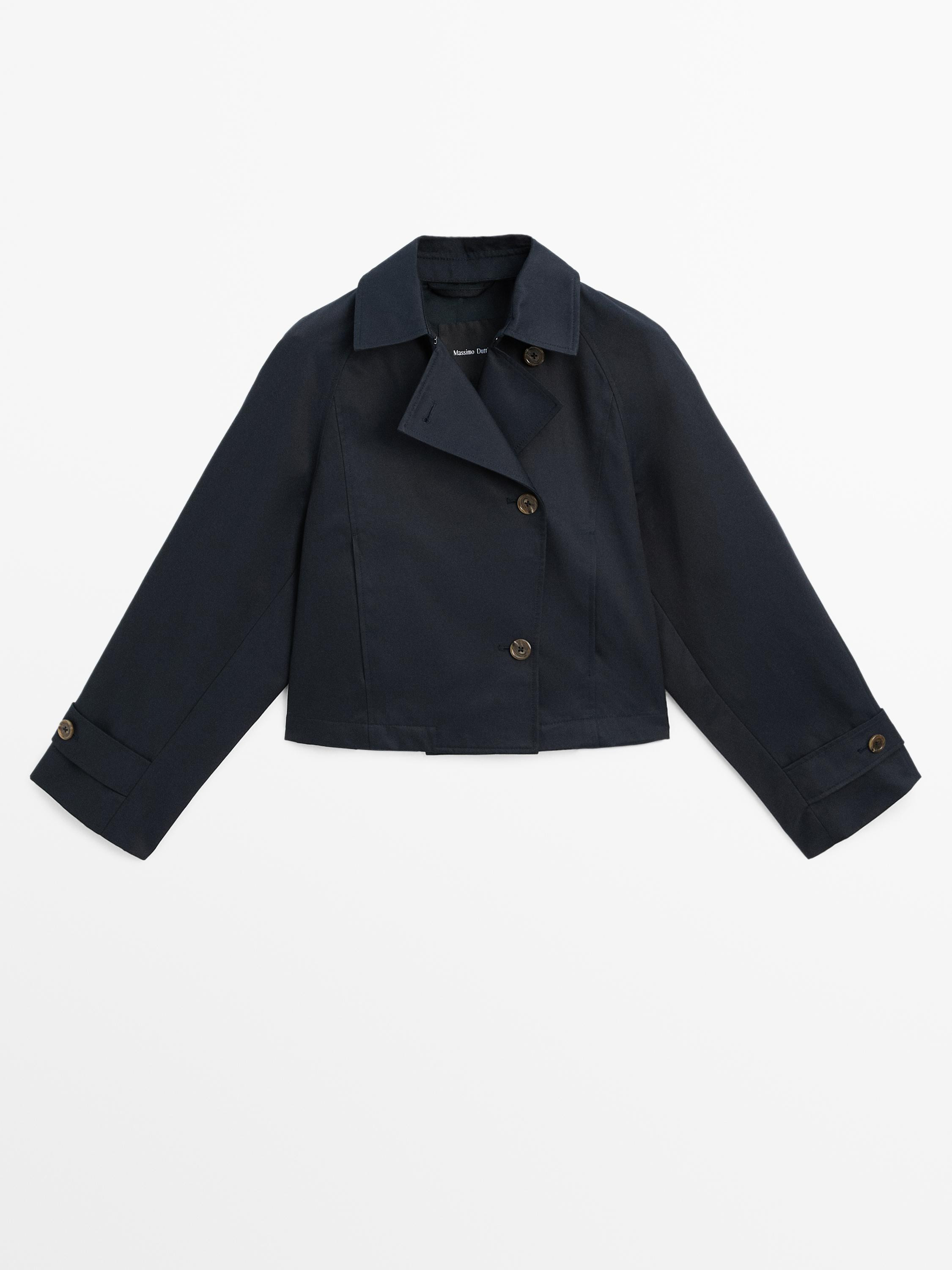Short cotton blend trench coat £129.00 | Massimo Dutti UK