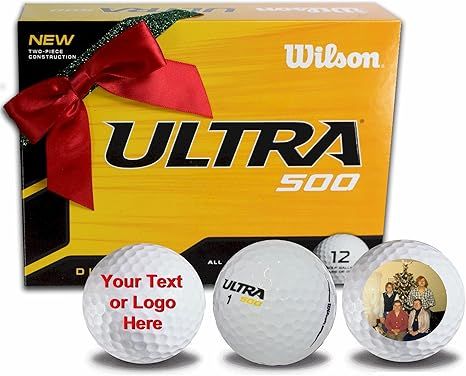 Personalized Wilson Ultra 500 Photo Golf Balls 12 Pack -Now in Christmas Ribbon Packaging- | Amazon (US)