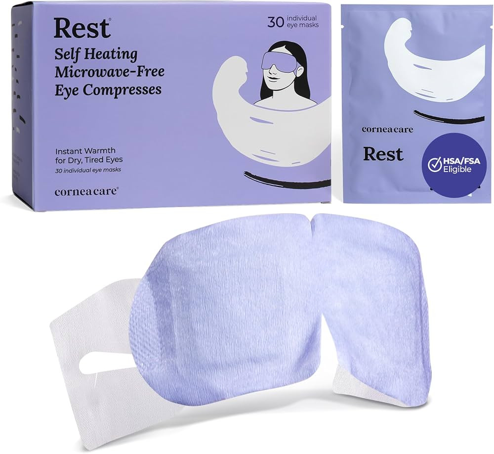 CorneaCare Rest: Self Heating Warm Compress for Dry Eyes | Heated Eye Mask for Fast Relief | Stea... | Amazon (US)