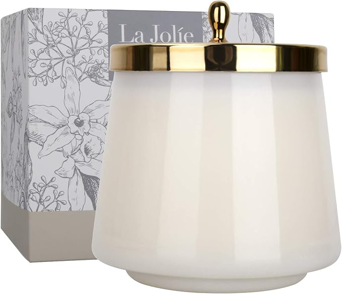 LA JOLIE MUSE Vanilla Cake Scented Candle, Natural Soy Candle, 75 Hours Long Burning, Glass Jar C... | Amazon (US)