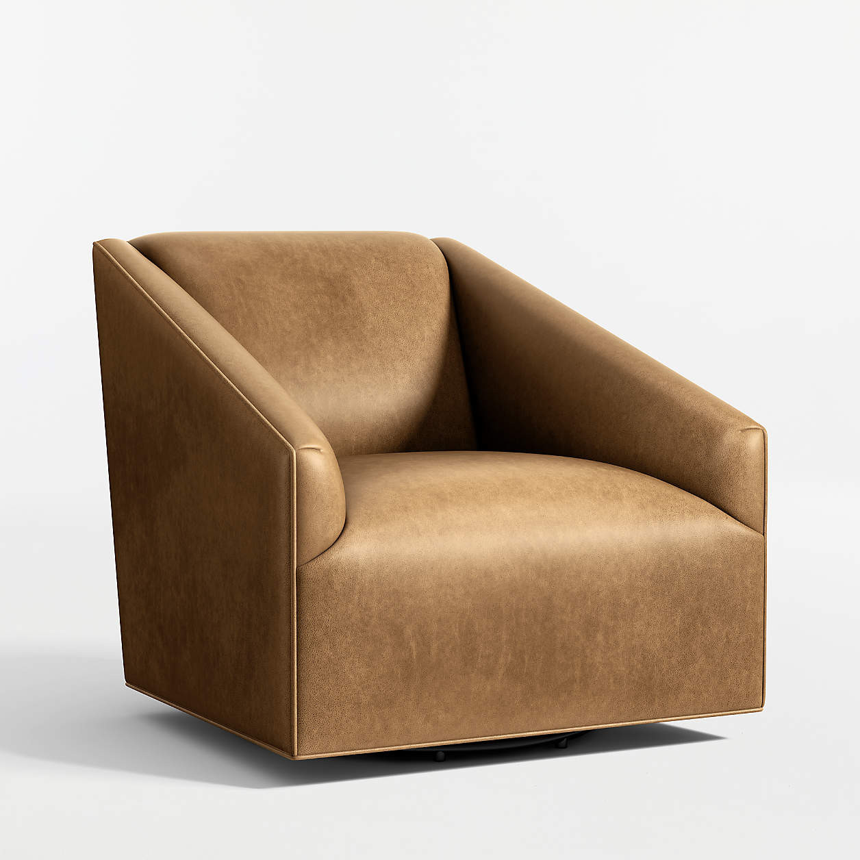 Baron Leather Swivel Accent Chair | Crate & Barrel | Crate & Barrel