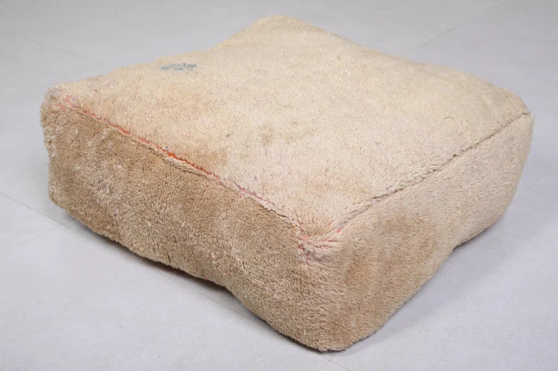 Vintage berber pouf - Made of Moroccan Rug - pillows covers - Moroccan shag pillow - Large floor ... | Etsy (US)