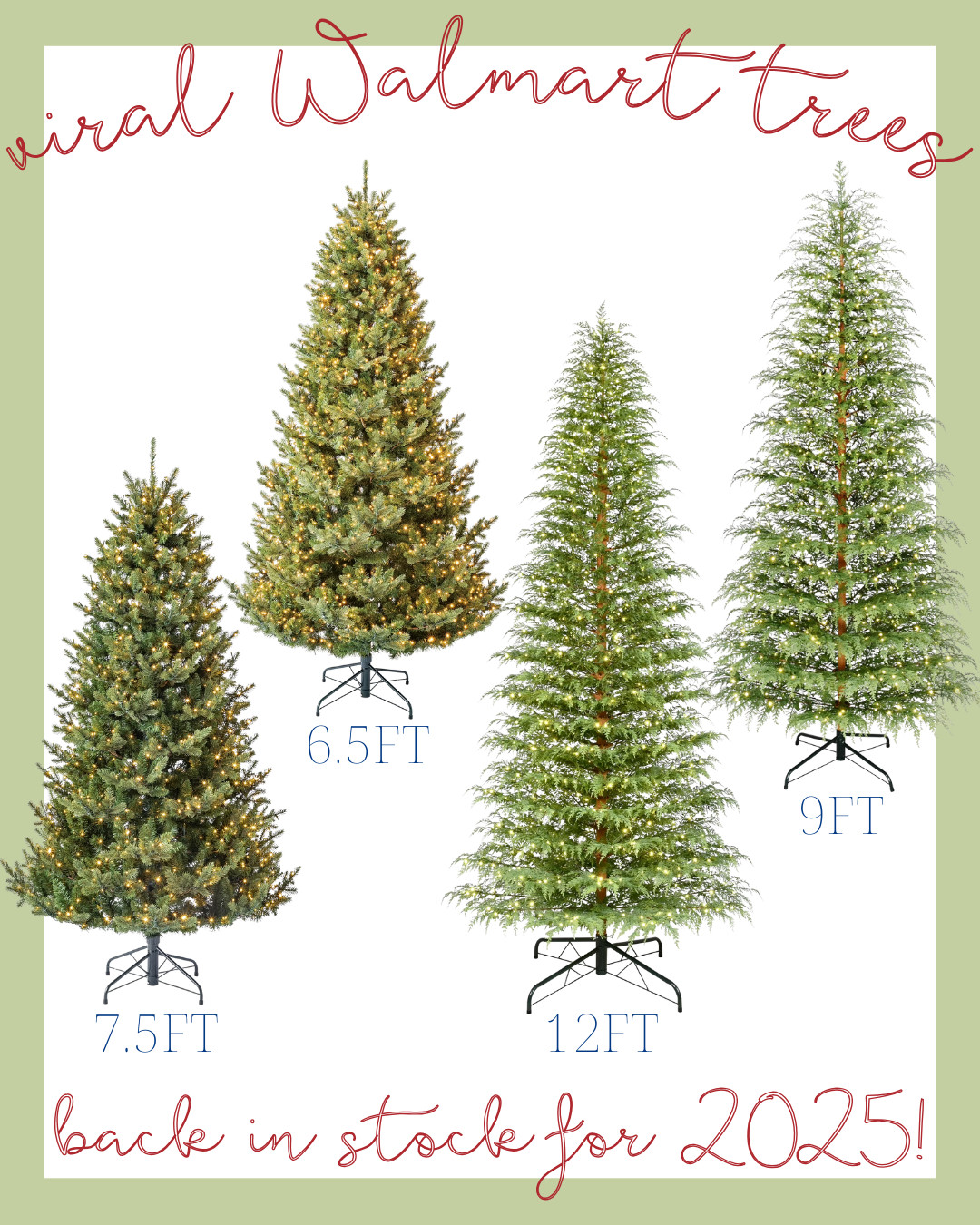 ✨ Viral Walmart Trees are back in stock for 2025! 🎄
These best-sellers sell out fast every year – grab them early in every size (6.5ft, 7.5ft, 9ft, and 12ft). Perfect for creating that cozy, classic holiday look at home!

Holiday Home Finds | Walmart Christmas Tree | Viral Christmas Decor | Classic Holiday Style | Cozy Christmas Home | Pre-Lit Tree | Traditional Christmas Decor | Best Christmas Tree 2025 | Walmart Finds

#HolidayHome #ChristmasDecor #WalmartFinds #CozyChristmas #ChristmasTree 

 #LTKSeasonal #LTKHome