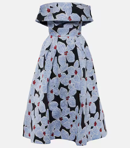 Georgina floral-embroidered midi dress | Mytheresa (US/CA)