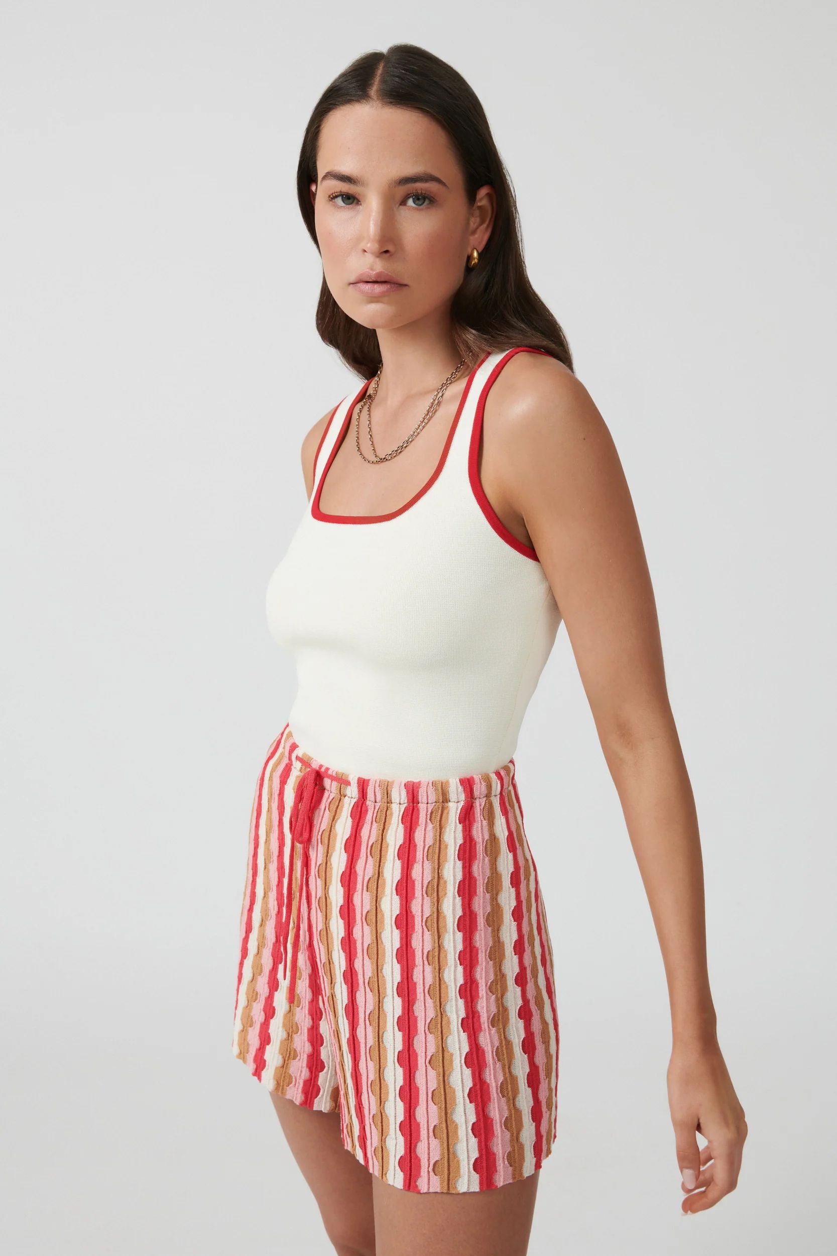 ANDREA REVERSE TANK - IVORY/RED | Onte