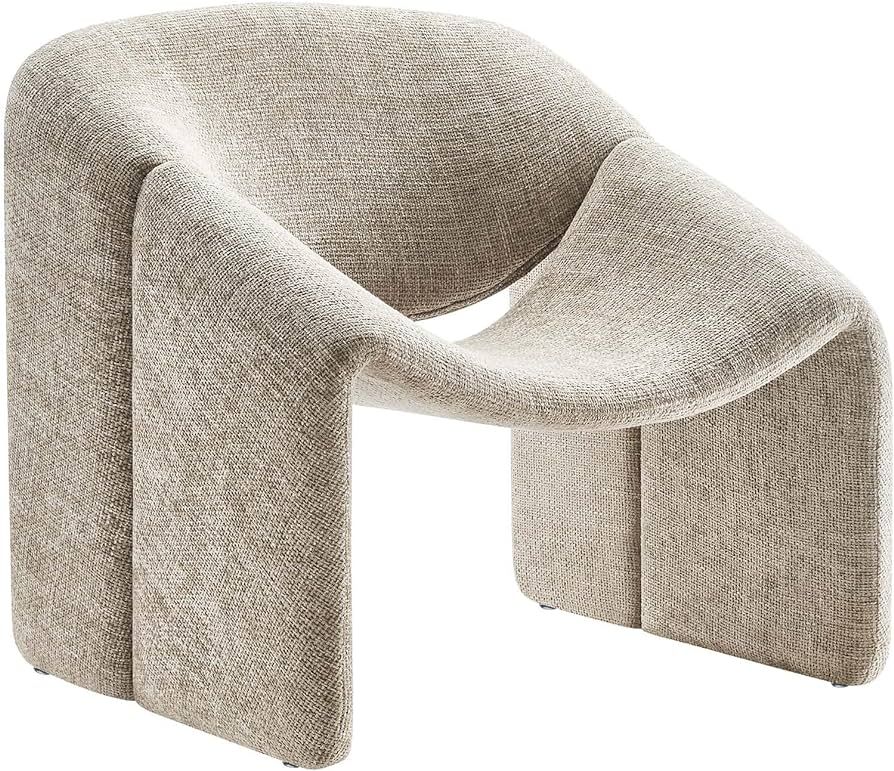 Modway Vivi Chenille Upholstered Accent Khaki-Plush, Comfy Armchair, Ideal as a Modern Barrel, Lo... | Amazon (US)