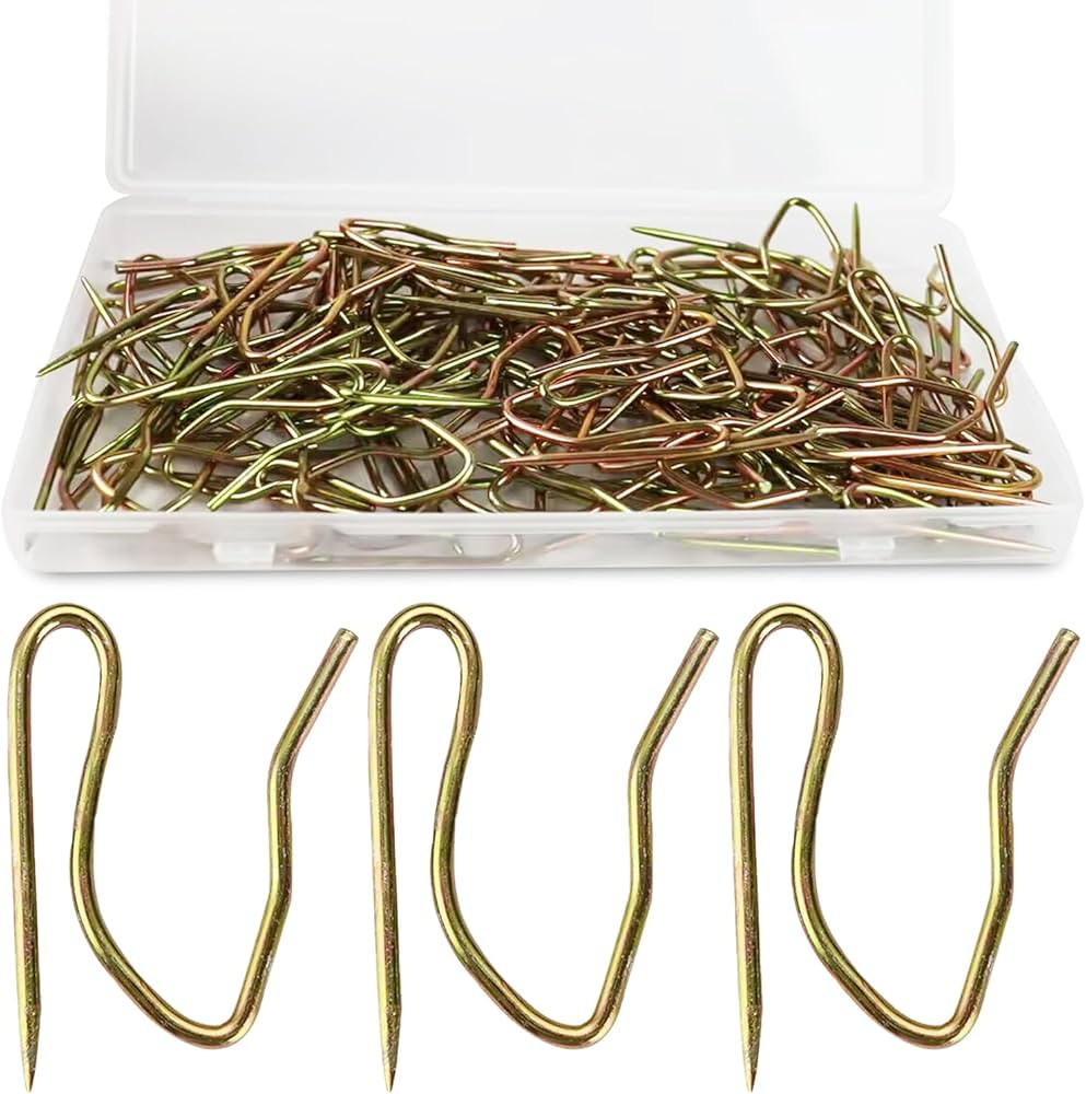 Curtain Hooks Drapery Hooks 60 Pack 1.3 Inch Large Heavy Duty Stainless Steel with Clear Box, Bro... | Amazon (US)