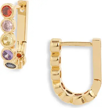 Madewell Cubic Zirconia Carabiner Hoop Earrings | Nordstrom | Nordstrom