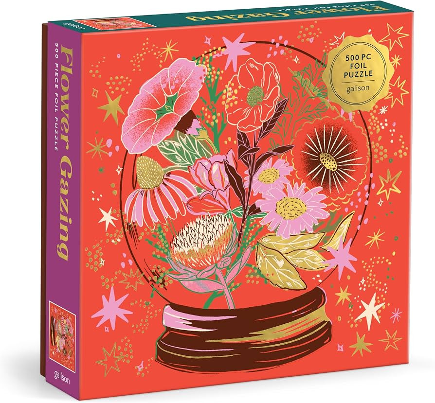 Galison Flower Gazing – 500 Piece Foil Jigsaw Puzzle Featuring Beautiful Artwork of Intergalact... | Amazon (US)