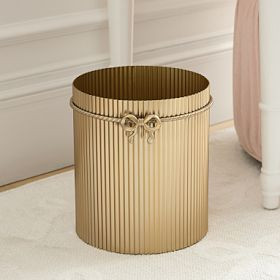LoveShackFancy Gold Bow Trash Can | Pottery Barn Teen