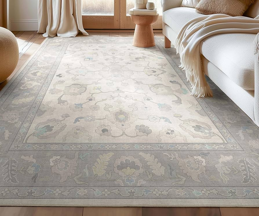 Well Woven Ushak Konya Cream Grey 9'10" x 13' Area Rug for Grand Living Room and Dining Room - Up... | Amazon (US)