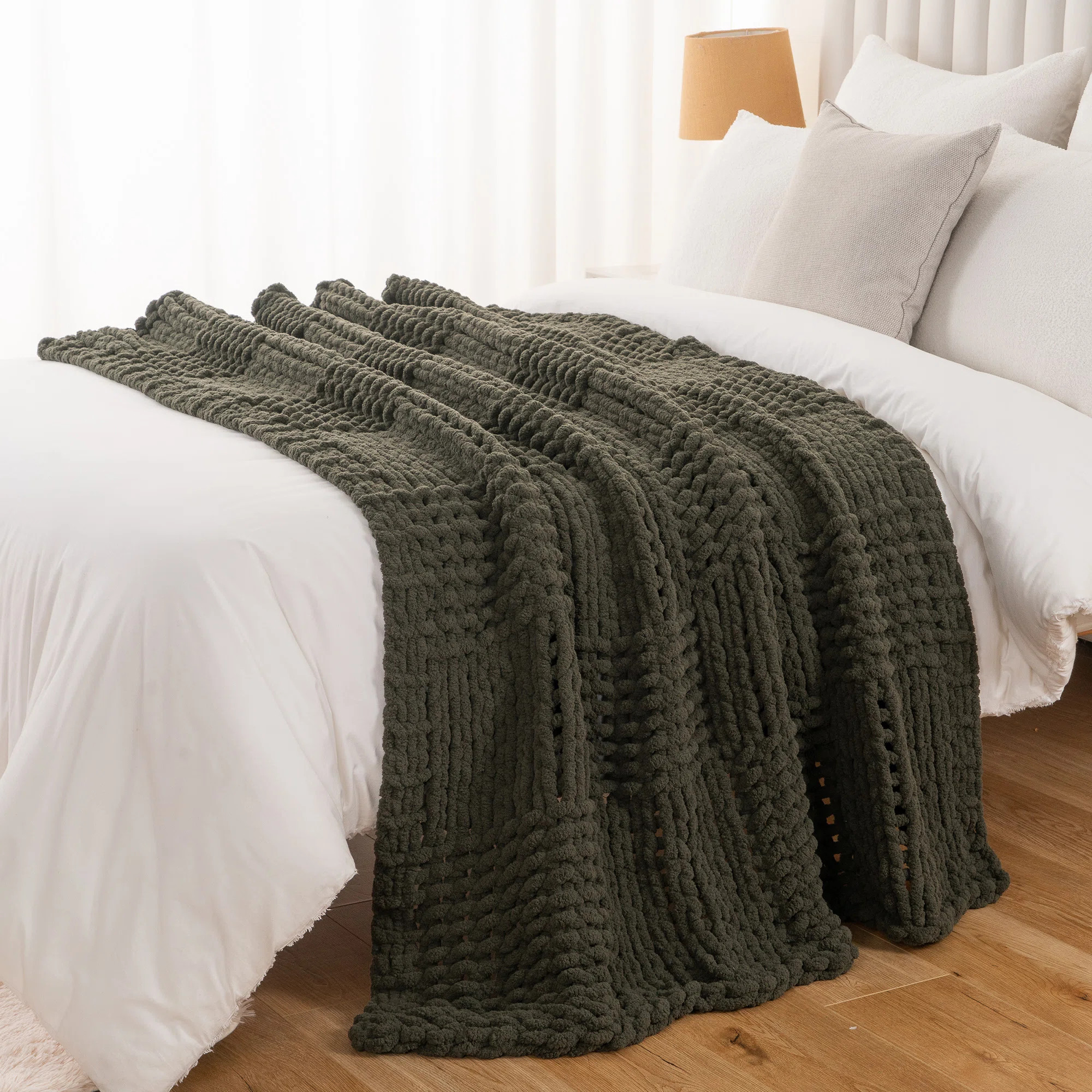 Chunky Knit Throw Blanket For Home Decor, 50"X60 | Wayfair North America