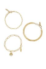 The Power of Three 18k Gold Plated Bracelet Set | Ettika