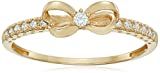 Amazon Collection 10K Gold Dainty Bow Ring set with Round Cut Infinite Elements Zirconia | Amazon (US)