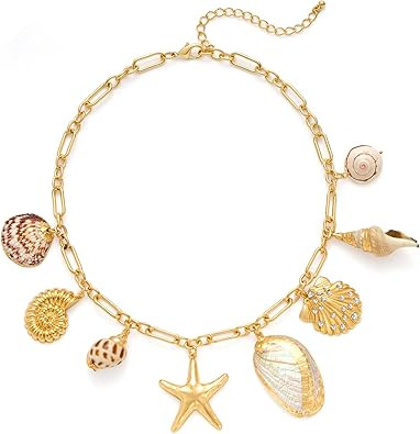 CLASSYZINT Shell Necklace Shell Conch Starfish Charm Necklace Boho Summer Necklaces Beach Jewelry... | Amazon (US)