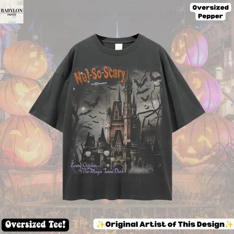 Oversized Disney Halloween Shirt: Mickey's Not-So-Scary Halloween Party Tee, Spooky Disney World ... | Etsy (Global)