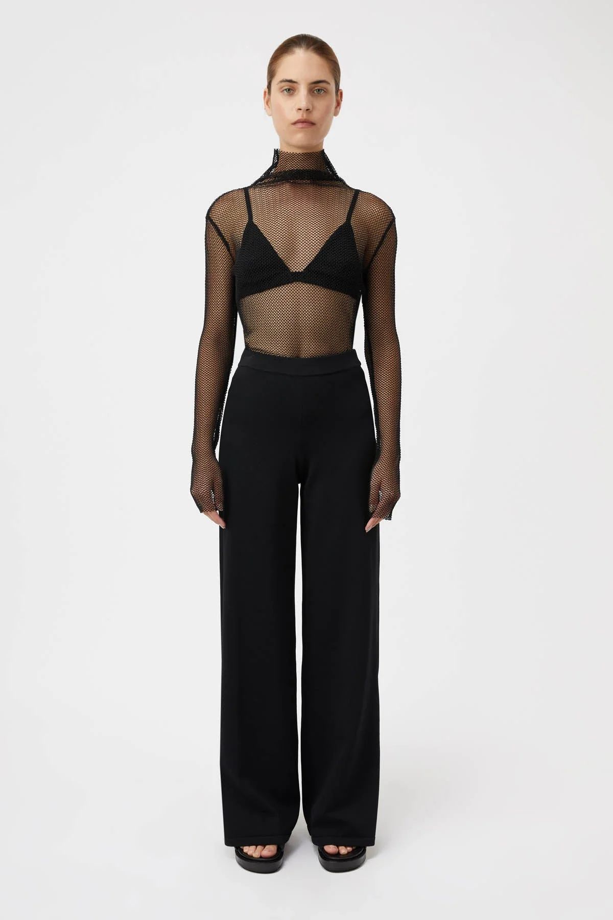 CAMILLA AND MARC Sloane Netted Top in Black. | Camilla and Marc