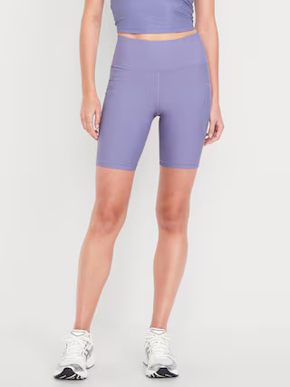 High-Waisted PowerSoft Biker Shorts -- 8-inch inseam | Old Navy (US)